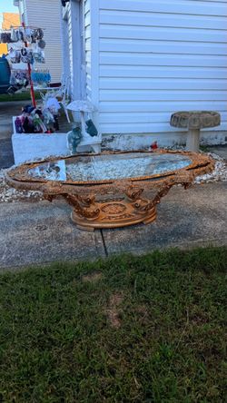 Vintage Gold Ornate Mirrored Console Table