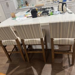 Ethan Allen Solid Wood Counter Height Bar Stools – Set of 4