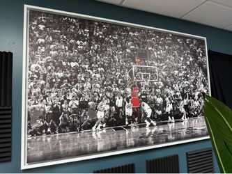 Michael Jordan Last Shot Canvis w Frame
