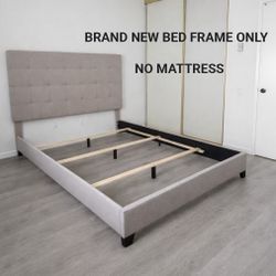 *NEW* Queen Size Bed Frame From ASHLEY Upholstered Bed with Square Button Tufting Cama Queen