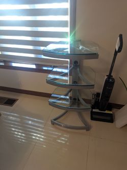 3-Tier Glass Corner Shelf Stand