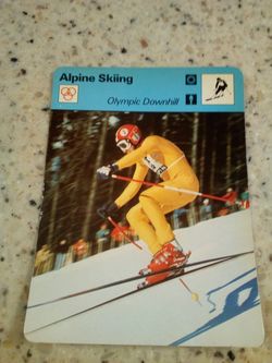 Vintage 1978 sportscaster Alpine skiing/ olympic downhill/ Franz klammer/ olympic collector card # 21-01