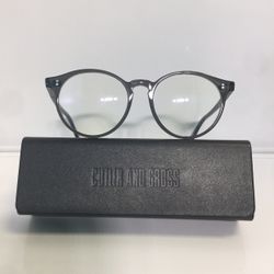 New Cutler and Gross 1224 XB Crystal Grey Round Plastic Retro Eyeglasses 50mm