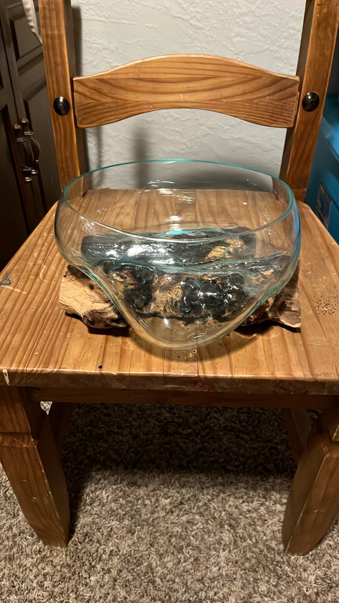 Melted Glass Low Vase