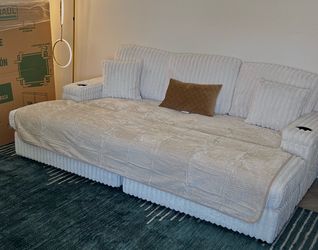 86.8” Popular and Stunning Cream Couch/Sofa
