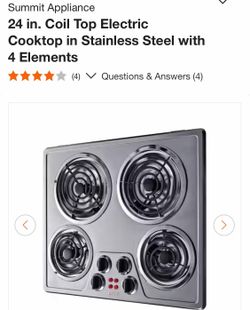 NEW COUNTER TOP ELECTRIC STOVE WITH RANGE HOOD NEW IN BOX
