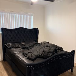 Fancy Bed Frame Including Ottoman