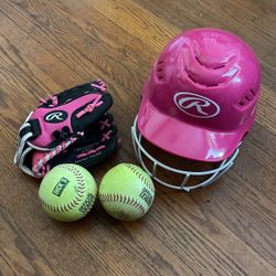 Girls Glove Helmet Softball