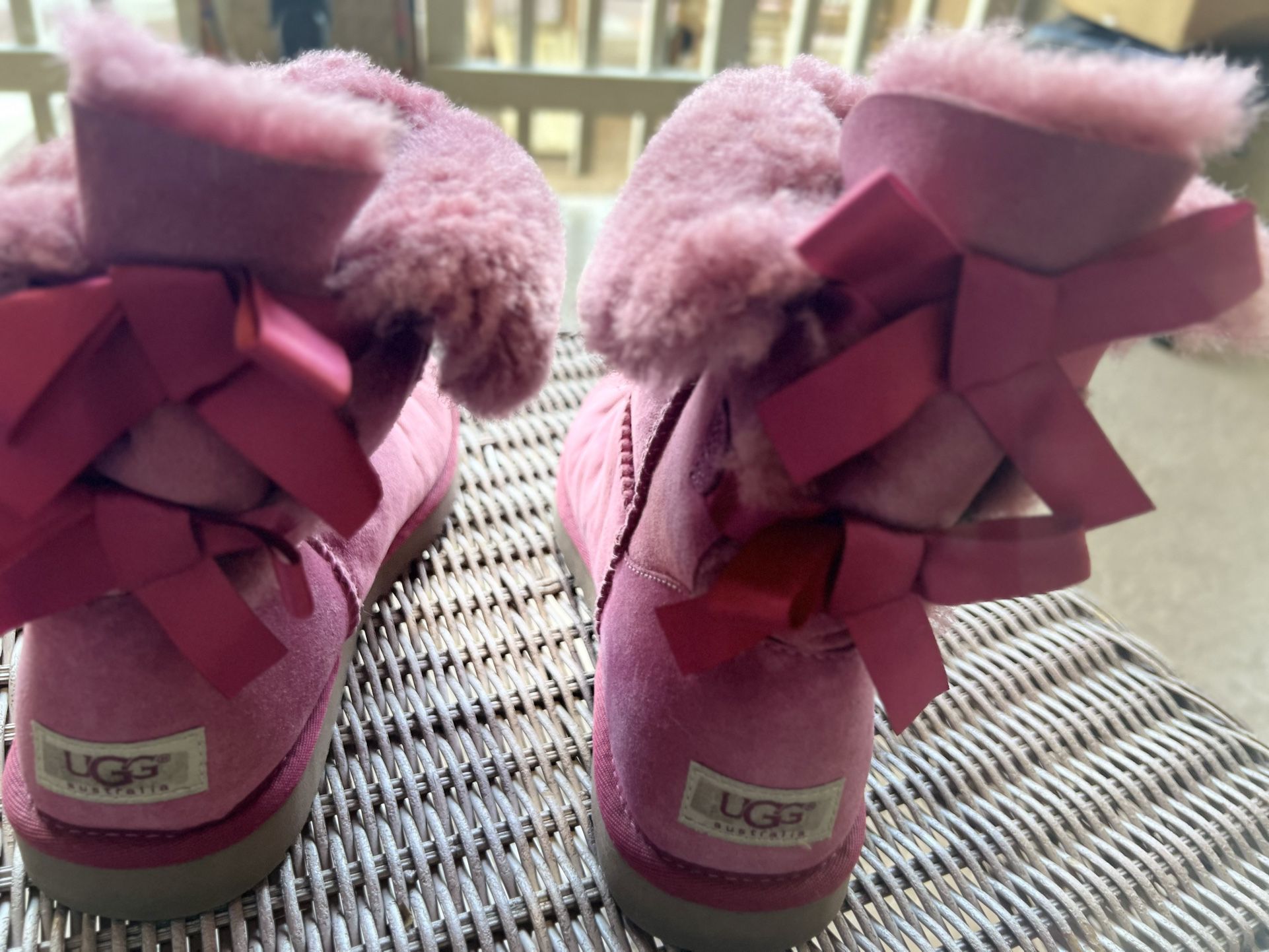 Pink Bow Ugg Boots Excellent Condition 