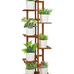 Wood Plant Stand Rack 5 Tier 6 Potted Indoor Outdoor Flower Pot Display Shelf