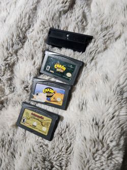 Nintendo Game Boy Advance Games Lot + DS Lite Dust Cover (Crash, Fievel)