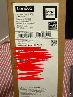 NEW Lenovo IdeaPad 5 2-in-1 16” Touchscreen Laptop – Core Ultra 7