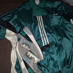 Adidas vintage Jacket & Joggers Sz 2x Shoes Sz  10