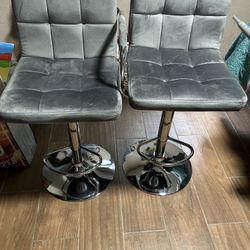 Gray Adjustable Swivel Stools