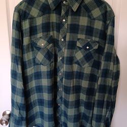 Wrangler Wrancher Wear Pearl Snap Flannel