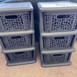 Bins With Drawers Pair