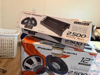Power Acoustik Car Audio Amplifier & Subwoofer Bundle
