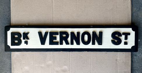 Vernon St. Vintage British Street Sign