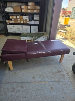 Medical Exam Table with Wood Legs