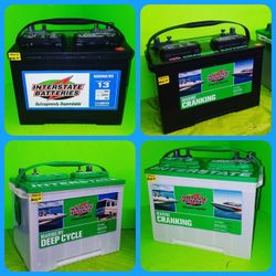 Deep Cycle Marine & RV Batteries▪$45 w/exchange▪1816 S Parsons Ave, Seffner FL 33584▪We Deliver■