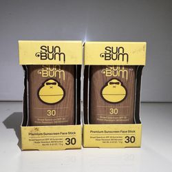 2 Pack -Sun Bum SPF 30 Premium Sunscreen Face Stick, Water Resistant, Exp 4/2026