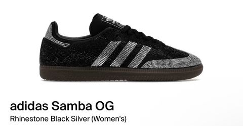 Size 7.5w adidas Samba OG Rhinestone Black Silver (Women's)