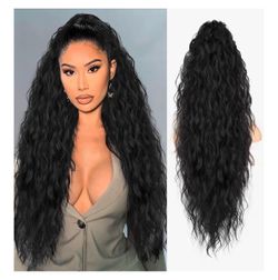 Curly pony tail clip in hair extensions