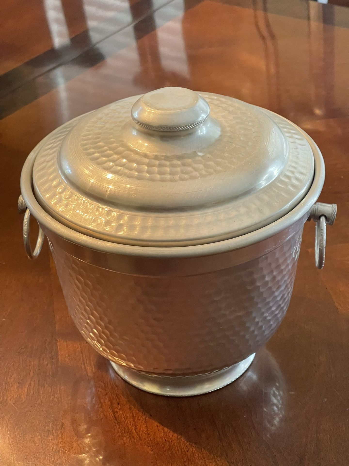 Vintage Hammered Aluminum Ice Bucket
