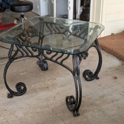 Wrought Iron And Glass Coffee Table