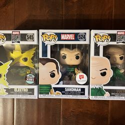 Funko Pop! Marvel Spider-Man Villains Set (Electro, Sandman, Vulture)