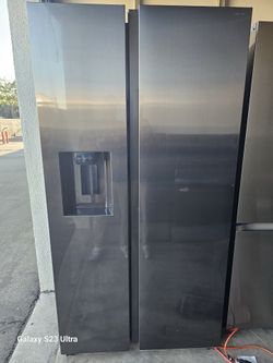 REFRIGERATOR SXS SAMSUNG BLACK STAINLESS STEEL NEW OPEN BOX