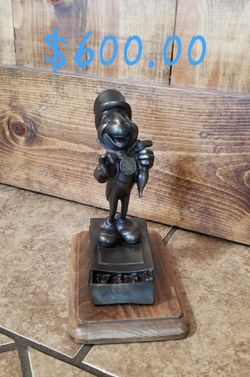 Jiminy cricket bronze figurine