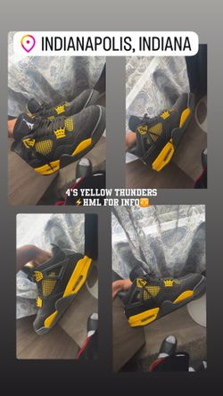 Yellow lighting jordan 4’s
