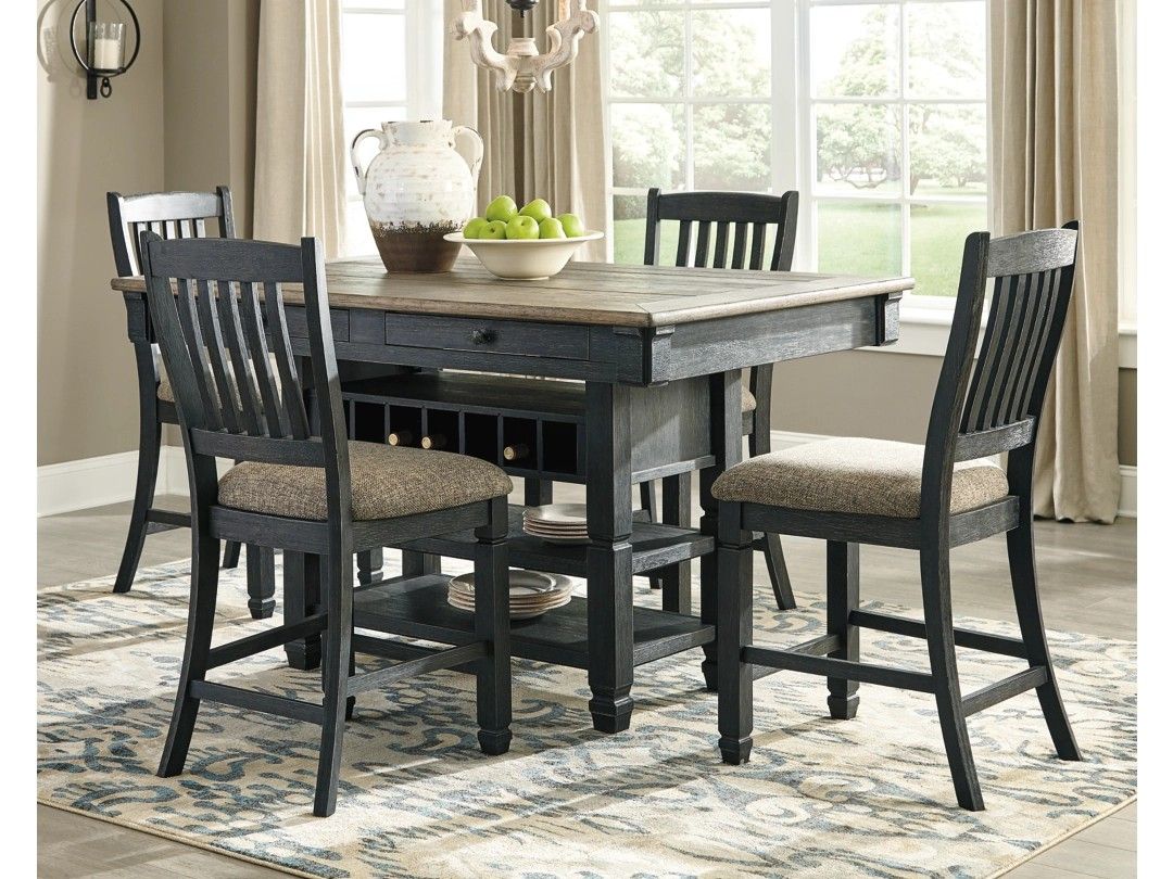 Tyler Creek Counter Height Dining Table and 4 Barstools and Bench