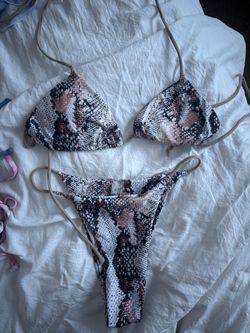 snake print bikini