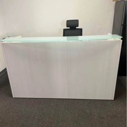 New Reception Desk with Glass Counter Top