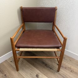 Target Leather Cane Accent Chair 