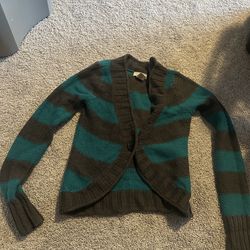 Gray and teal sweater