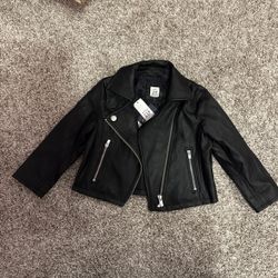  Toddler Faux-Leather Moto Jacket