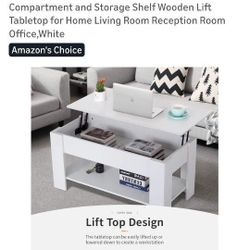 ✨ Brand New: Modern Lift-Top White Coffee Table (Still in Box & Original Price $74.29 + CA Sales TAX!) ✨