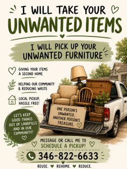 Will pick up your unwanted furniture
