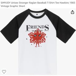 SIMYJOY Unisex Stranger Raglan Baseball T-Shirt Tee Hawkins 1983 Vintage Graphic Short