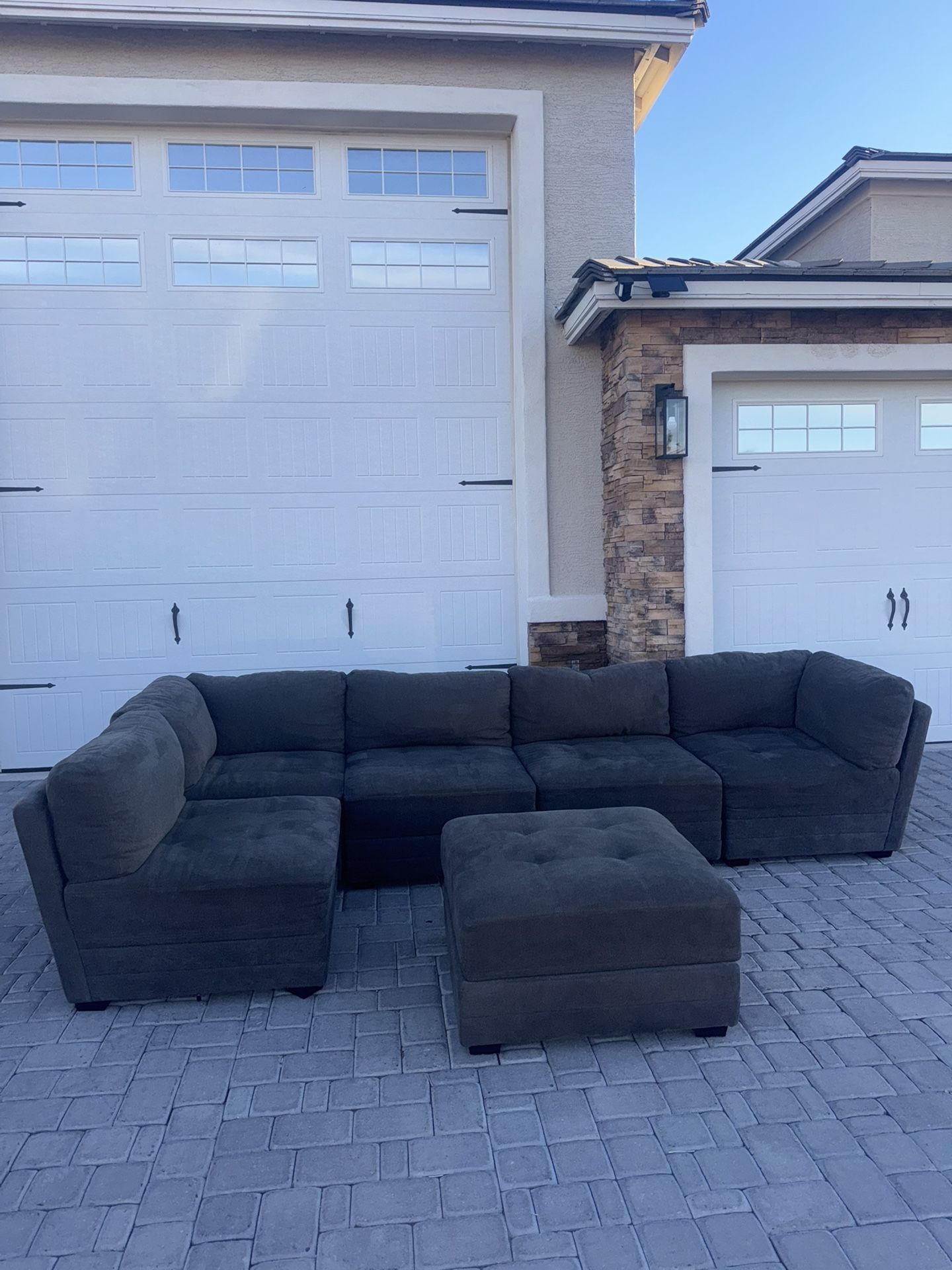 5 piece modular sectional with ottoman 