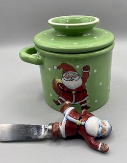 L Tremain The Original Butter Bell W/ Santa Spreader 