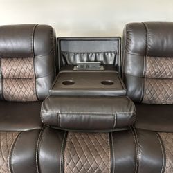 Brown Leather Reclining Couches