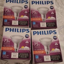 Brand New 4 Philips  75 Watts Led Lights  Bulbs ( Never Open  Never Used) 