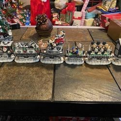 Danbury Mint Oakland Raiders Christmas Express 2 Setss