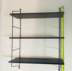 Modern Black Wire Accent Hanging Wall Shelf with Adjustable Shelves