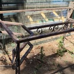 Glass Top On Rod Iron Dining Table 