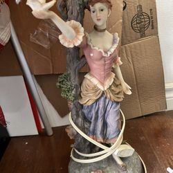 Lady Painted Lamp